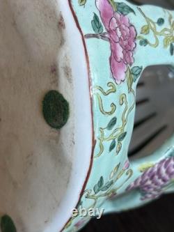 Vintage Chinese Dayazhai Style Porcelain Birdcage Lantern Wisteria 3D Birds
