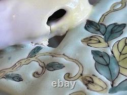 Vintage Chinese Dayazhai Style Porcelain Birdcage Lantern Wisteria 3D Birds