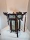 Vintage Chinese Hanging Lantern Ceiling Light Painted Glass Panels Landscapes