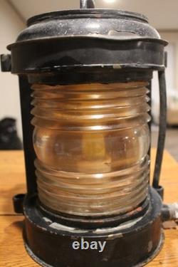 Vintage Clear Maritime Electrical Boat or Ship Light Heavy Nautical Lantern