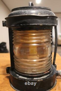 Vintage Clear Maritime Electrical Boat or Ship Light Heavy Nautical Lantern