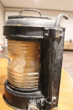 Vintage Clear Maritime Electrical Boat or Ship Light Heavy Nautical Lantern
