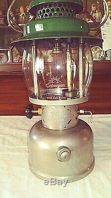 Vintage Coleman 11-68 237 Single Mantle Green And Chrome Lantern