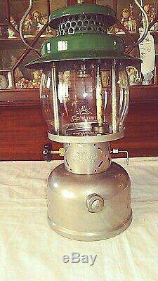 Vintage Coleman 11-68 237 Single Mantle Green And Chrome Lantern