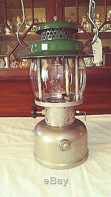 Vintage Coleman 11-68 237 Single Mantle Green And Chrome Lantern