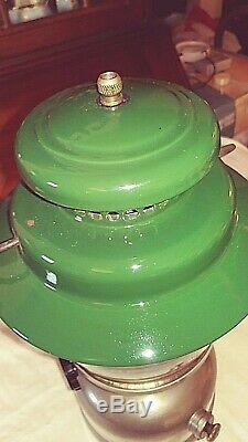 Vintage Coleman 11-68 237 Single Mantle Green And Chrome Lantern