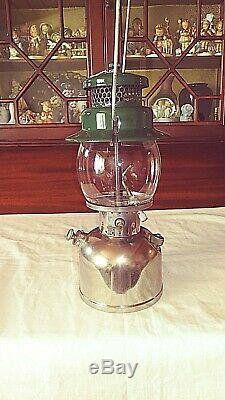 Vintage Coleman 1948 242c Green And Chrome Very Clean Lantern