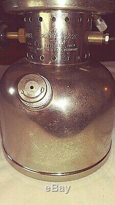 Vintage Coleman 1948 242c Green And Chrome Very Clean Lantern