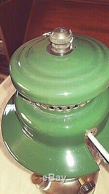 Vintage Coleman 1948 242c Green And Chrome Very Clean Lantern