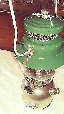 Vintage Coleman 1948 242c Green And Chrome Very Clean Lantern