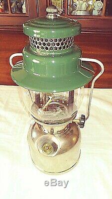 Vintage Coleman 1948 242c Green And Chrome Very Clean Lantern