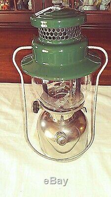 Vintage Coleman 1948 242c Green And Chrome Very Clean Lantern