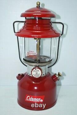 Vintage Coleman 200A BURGUNDY Lantern 10/61 RARE Single Mantle Camping Lantern