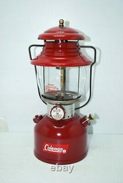 Vintage Coleman 200A BURGUNDY Lantern 10/61 RARE Single Mantle Camping Lantern