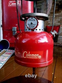 Vintage Coleman 200A Lantern & Red Metal Case 1963