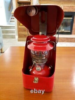 Vintage Coleman 200A Lantern with Red Metal Case 1960's