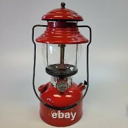 Vintage Coleman 200A Red Guillotine case Lantern 4/57 RESTORED CLEAN funnel