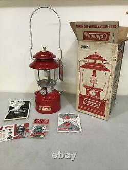 Vintage Coleman 200A Red Single Mantle Lantern withOriginal Box 8/71 very nice