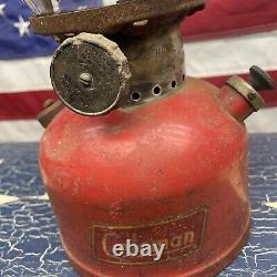 Vintage Coleman 200A Single Mantle Lantern Dated 10/55 Globe 1955 Red Camping