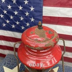 Vintage Coleman 200A Single Mantle Lantern Dated 10/55 Globe 1955 Red Camping