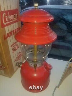 Vintage Coleman 200 A Red Lantern Marked T 60 On Base Never Used