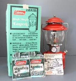 Vintage Coleman 200a195 Lantern In Original Box With Instruction Manual