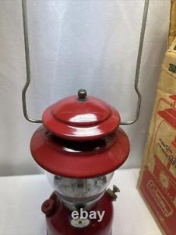 Vintage Coleman 200a Lantern 10/68 Dark Red Awesome! Box Single Mantle 1968