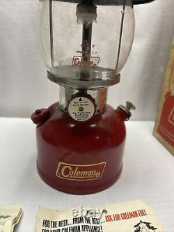 Vintage Coleman 200a Lantern 10/68 Dark Red Awesome! Box Single Mantle 1968