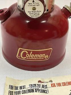 Vintage Coleman 200a Lantern 10/68 Dark Red Awesome! Box Single Mantle 1968