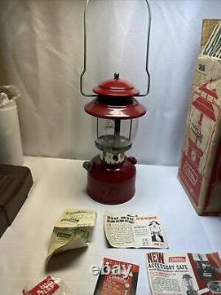 Vintage Coleman 200a Lantern 10/68 Dark Red Awesome! Box Single Mantle 1968