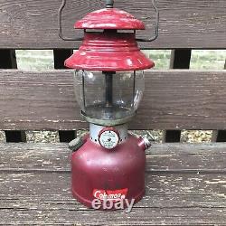 Vintage Coleman 200a Red Lantern 9/61 Original Pyrex Globe