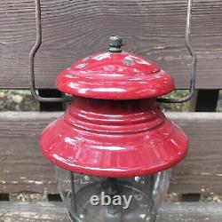 Vintage Coleman 200a Red Lantern 9/61 Original Pyrex Globe