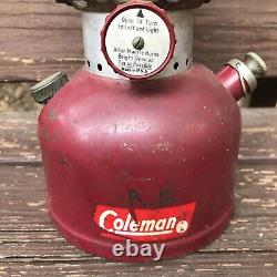 Vintage Coleman 200a Red Lantern 9/61 Original Pyrex Globe