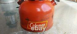 Vintage Coleman 200a Single Mantle Black Band Dated 6 52 Old Red Lantern