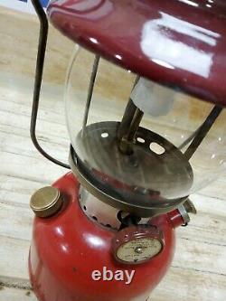 Vintage Coleman 200a Single Mantle Dated 6/62 Cherry Burgundy Camping Lantern