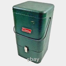 Vintage Coleman 220F Lantern with Metal Guillotine Case & Paperwork