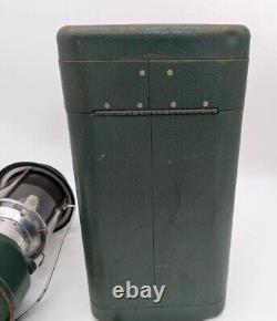 Vintage Coleman 220F Lantern with Metal Guillotine Case & Paperwork