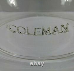 Vintage Coleman 242 Single Mantle Lantern Globe Green Block Letter Logo RARE