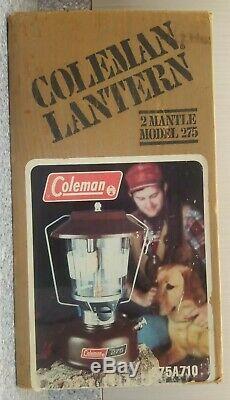 Vintage Coleman 2 Mantle Lantern Model 275 257A710 Never Fired 2/1980