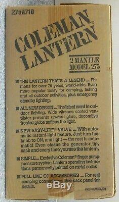 Vintage Coleman 2 Mantle Lantern Model 275 257A710 Never Fired 2/1980