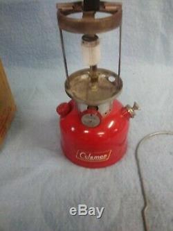 Vintage Coleman Camping Lantern 200A Red In Box 5- 60 Very good Shape