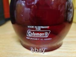Vintage Coleman German Red Glass Lantern Globe For 200,200a Single Mantle