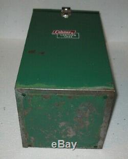 Vintage Coleman Green Lantern no 635 / 1973 + Coleman Metal Case+Filter Funnel+