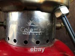 Vintage Coleman Lantern 200A Red Camping Light All Original With Pyrex Globe 3/63