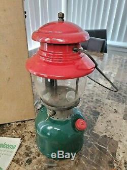 Vintage Coleman Lantern 200a 1951 Christmas Lantern Red & Green Super clean