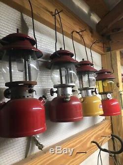 Vintage Coleman Lantern 200a Lot Of 5 Gold/ Red