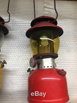 Vintage Coleman Lantern 200a Lot Of 5 Gold/ Red