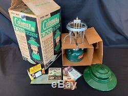 Vintage Coleman Lantern Big Hat 228F Double Mantle Green Unlit Brand New In Box