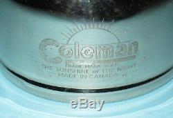 Vintage Coleman Lantern Chrome Base no 200 + Case 1956 + Mantels +Instruction