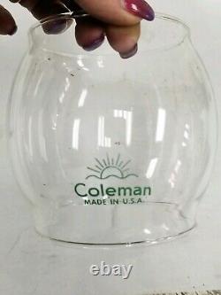 Vintage Coleman Lantern Chrome Model 242 B 7-51 July 1951 Globe Sunshine Green